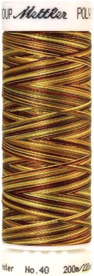 Mettler amann Polysheen multi nr.40 BORDUURGAREN 3 ROLLETJES x 200m 9975. GEEL BRUIN BARCODE: 762303542396