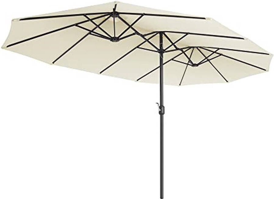 Meubel Gigant Dubbele parasol Extra grote parasol Met zwengel 460 x 270 cm Beige Zonder Parasolvoet