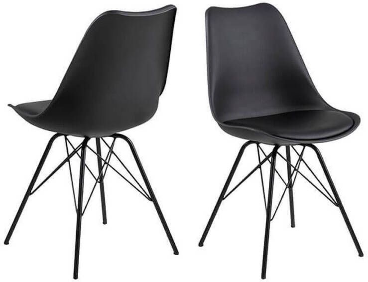 Meubelen-Online Eetkamerstoel Plaisir set 2 stoelen zwart kuipstoel