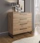 MEUBELLA Commode Saturn Eiken Zwart 91 5 cm - Thumbnail 1