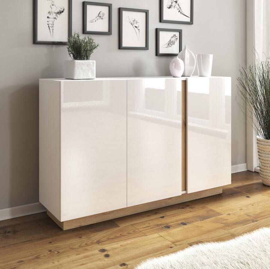 Meubella Dressoir Ashley Wit Eiken 138 cm