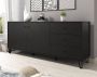 Meubella Dressoir Barlo Mat Zwart 183 cm - Thumbnail 1