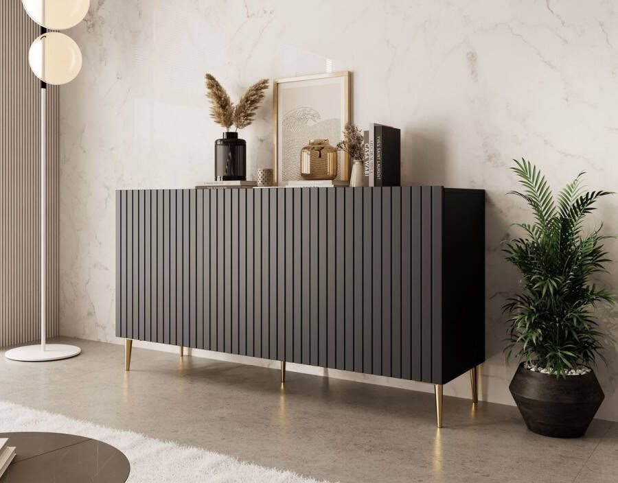 Meubella Dressoir King Mat zwart 150 cm