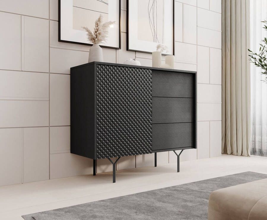 Meubella Dressoir Legacy Mat zwart 97 cm