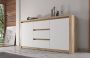 Meubella Dressoir Melody Wit Eiken 140 cm - Thumbnail 1