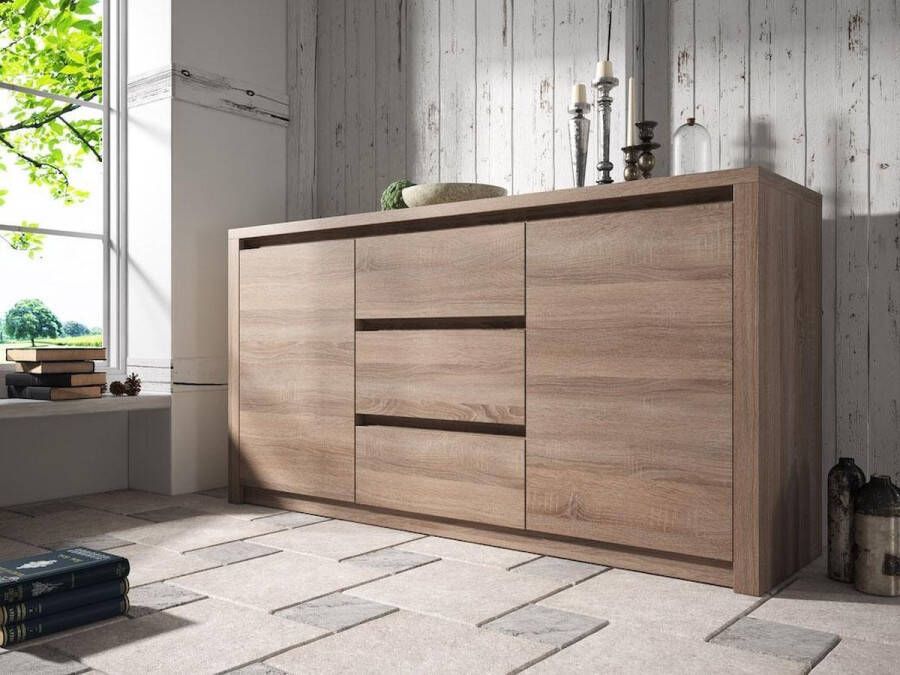 Meubella Dressoir Monaco Truffel eiken 140 cm