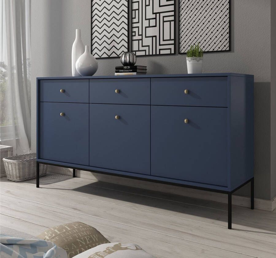 MEUBELLA Dressoir Moreno Blauw 154 cm