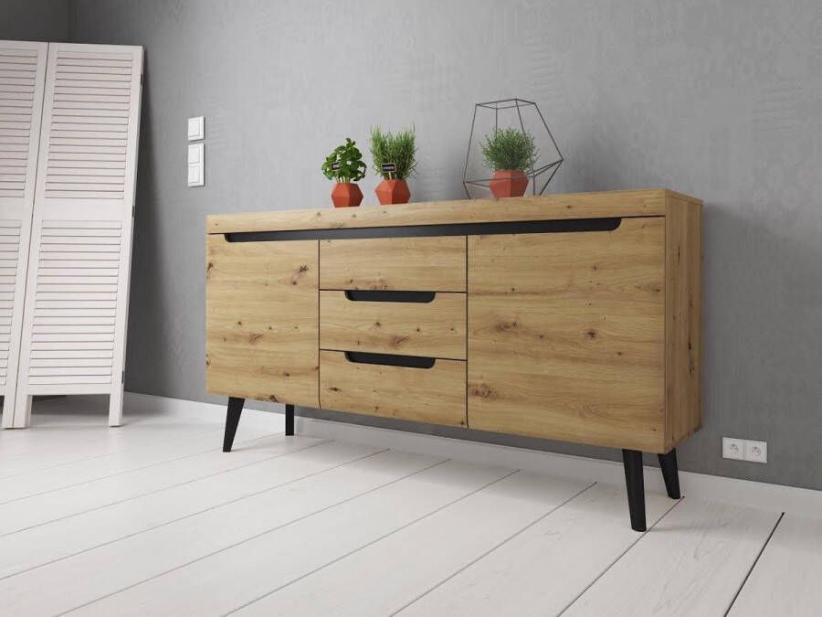 MEUBELLA Dressoir Nebraska Eiken 160 cm ACTIE