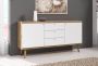 Meubella Dressoir Primavera Wit Licht eiken 160 cm - Thumbnail 1