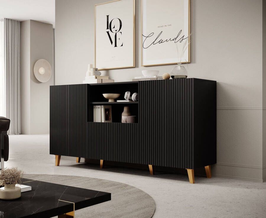 Meubella Dressoir Prime Zwart 150 cm