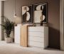 Meubella Dressoir Three Wit Eiken 160 cm - Thumbnail 1