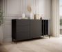 Meubella Dressoir Torres Antraciet 150 cm 3 lades - Thumbnail 1