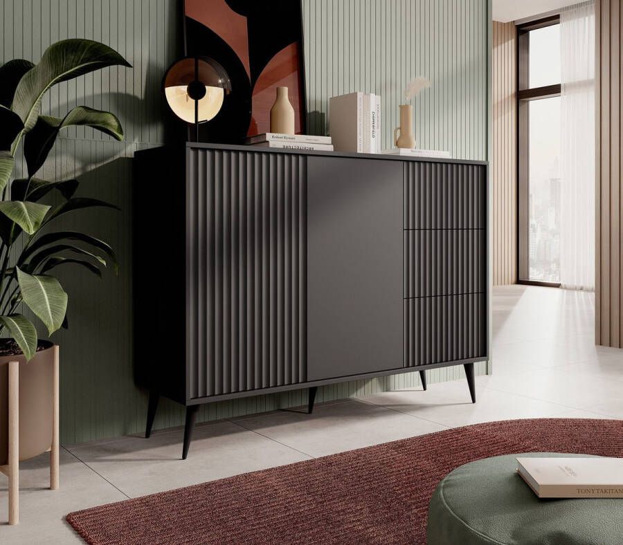 MEUBELLA Dressoir Winq Antraciet 135 cm
