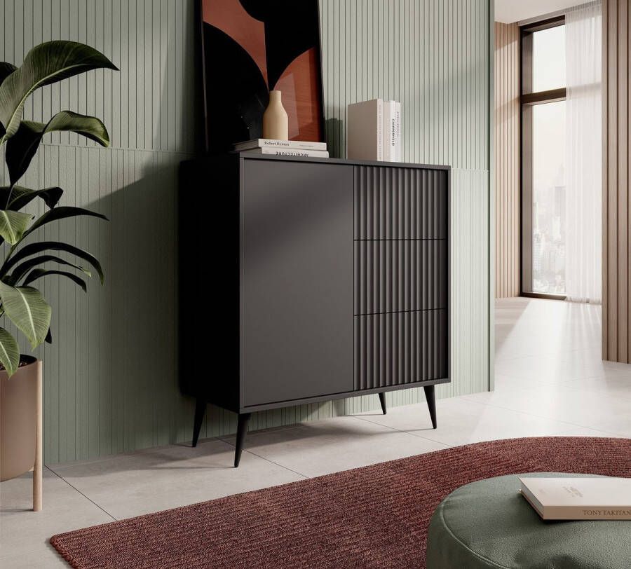 MEUBELLA Dressoir Winq Antraciet 90 cm