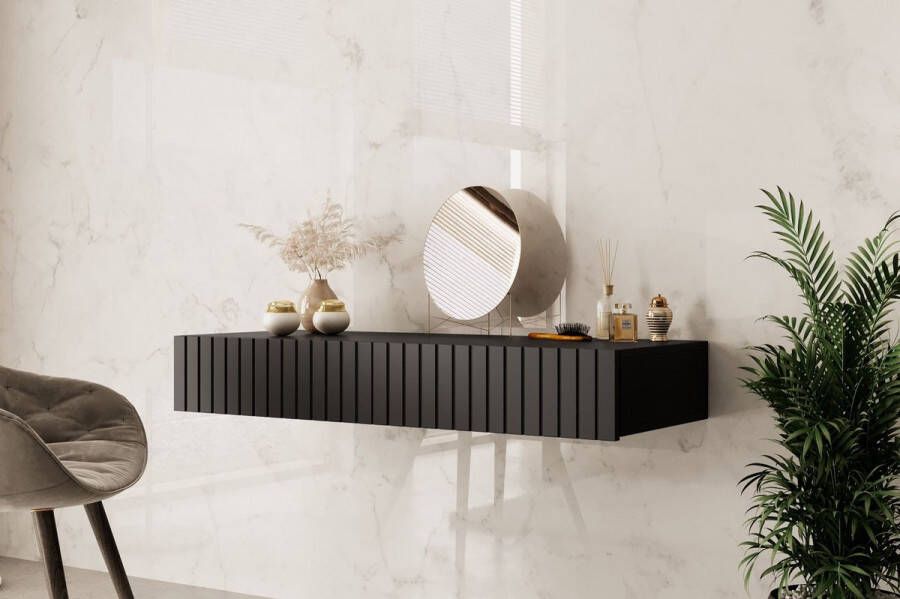 MEUBELLA Kaptafel King Mat Zwart 100 cm