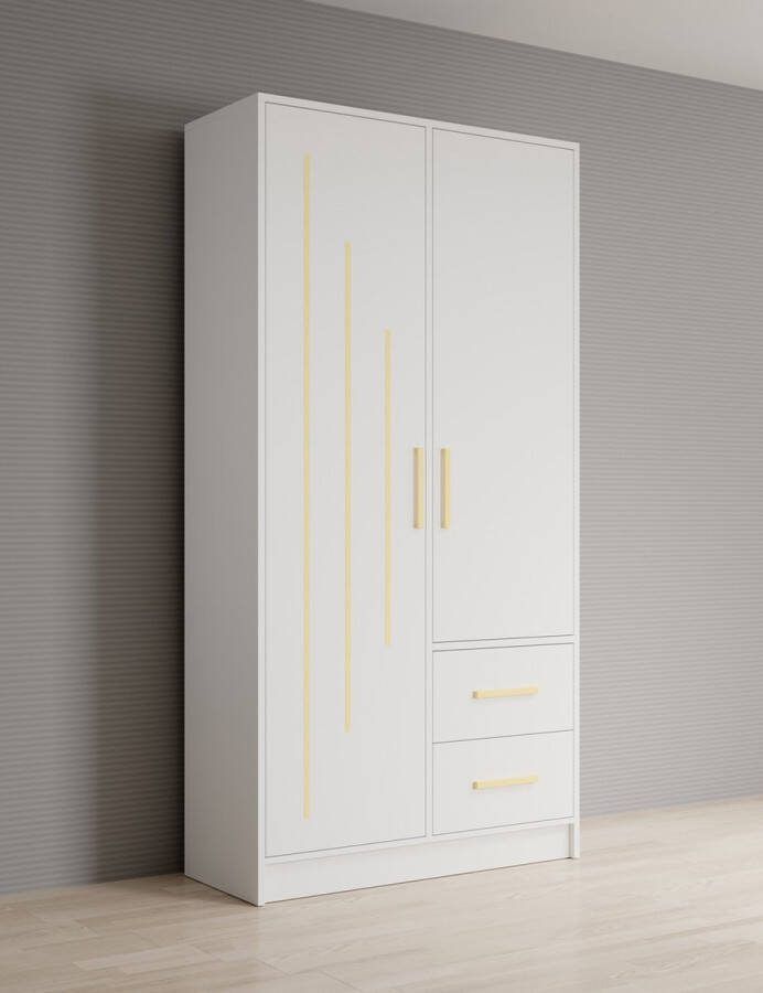 Meubella Kledingkast Brody 5 Wit 103 cm