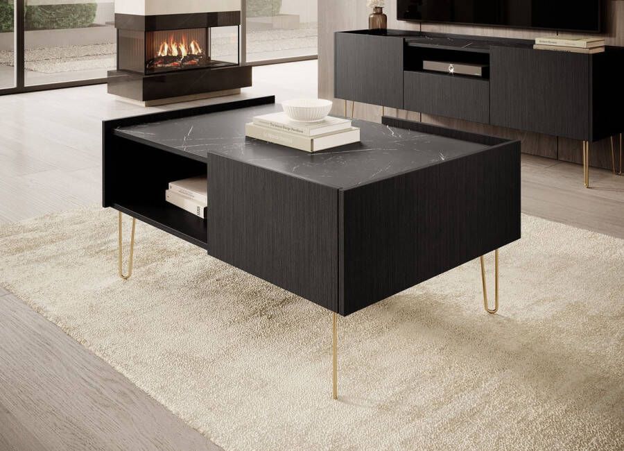 MEUBELLA Salontafel Hacienda Zwart 97 cm