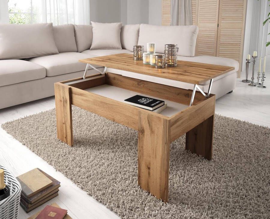 MEUBELLA Salontafel Malia Eiken 2 100 cm ACTIE