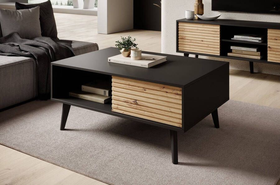 Meubella Salontafel Palladium Eiken Zwart 104 cm