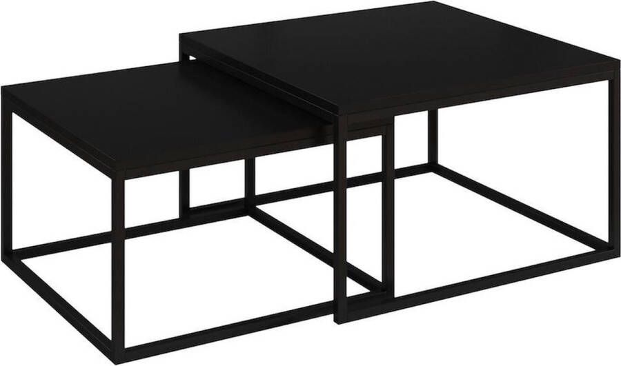 Meubella Salontafel Styler Mat Zwart 70 cm set van 2