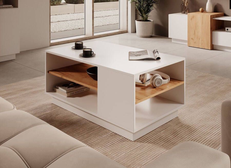 Meubella Salontafel Three Wit Eiken 100 cm