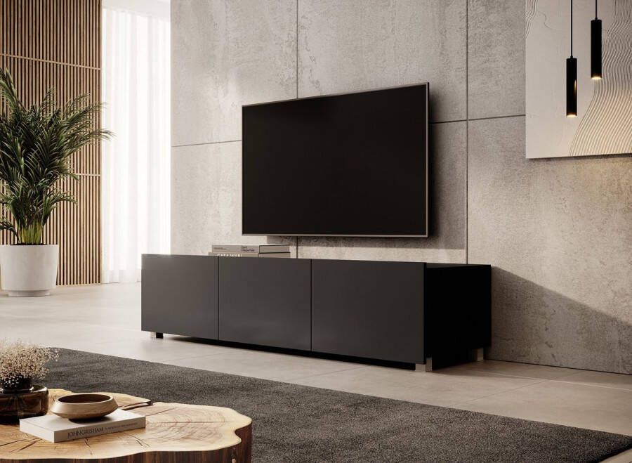 Meubella TV-Meubel Calabas Mat Zwart 150 cm