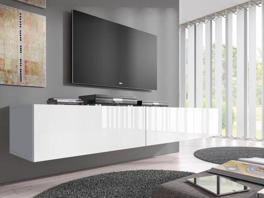 MEUBELLA TV-Meubel Flame Wit 200 cm (2x 100)