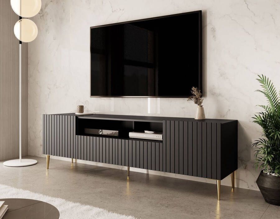 Meubella TV-Meubel King Mat zwart 180 cm