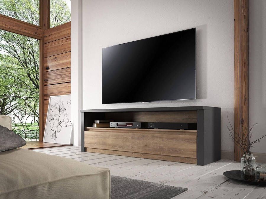 Meubella TV-Meubel Monaco Eiken Grijs 130 cm