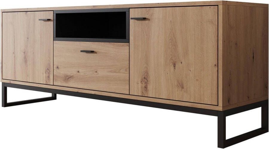 Meubella TV-Meubel Ozzy Eiken Zwart 135 cm