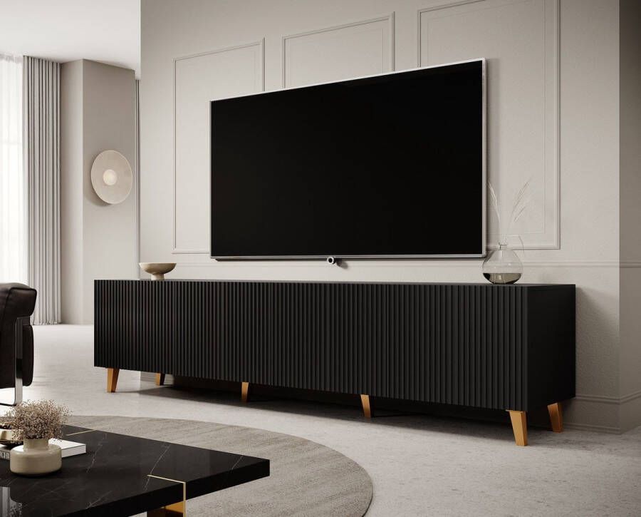 MEUBELLA TV-Meubel Prime Zwart 200 cm