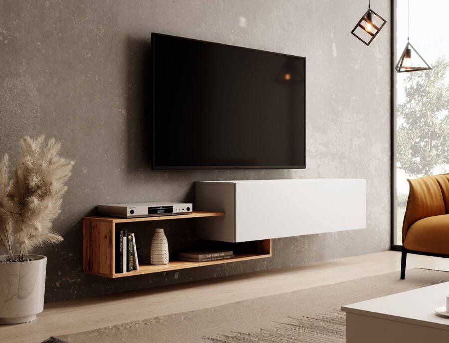 Meubella TV-Meubel Valdix Wit Eiken 210 cm