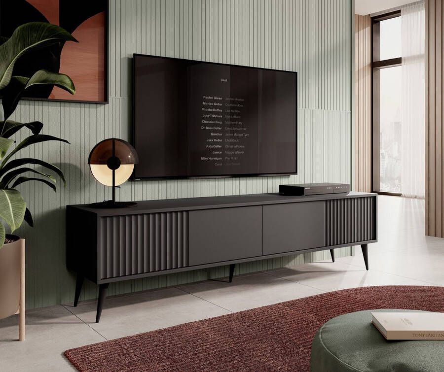 MEUBELLA TV-Meubel Winq 2 Antaciet 180 cm