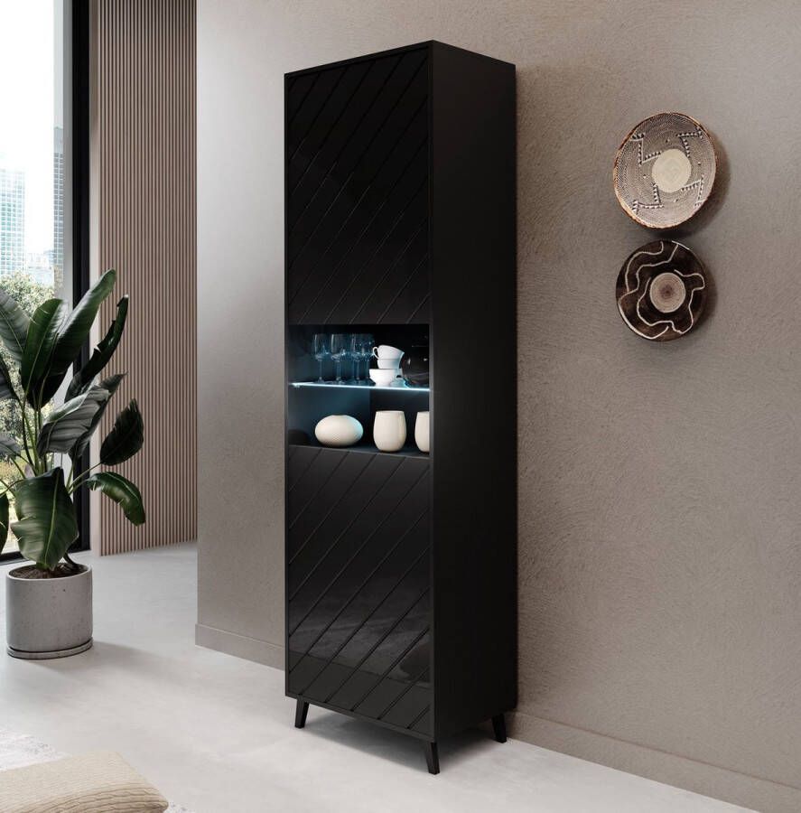 Meubella Vitrinekast Blu Zwart 62 cm