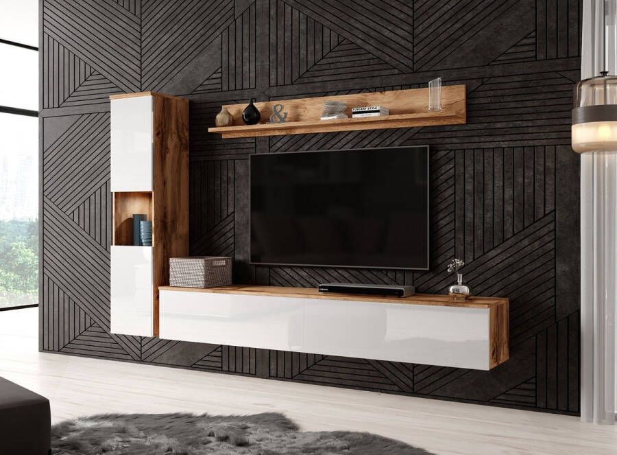 MEUBELLA Wandmeubel Pure Wit Eiken
