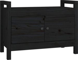 Maison Exclusive Halbankje 80x40x60 cm massief grenenhout zwart