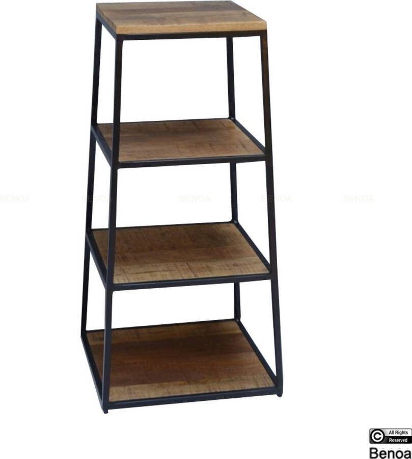 Meubelplaats Boekenkast Open kastje 90 cm Mangohout Naturel Plantentafel