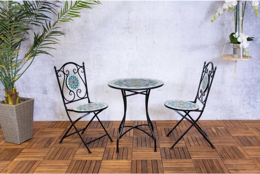 SenS-Line Mali Bistro Set 3-delig Zwart