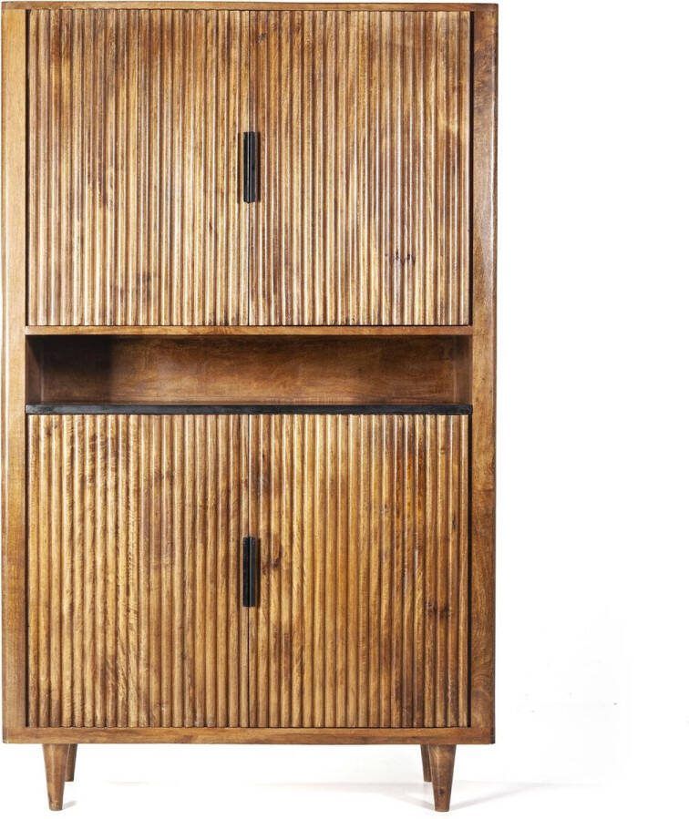 Meubelplaats Wandkast Carter mangohout 4drs bruin