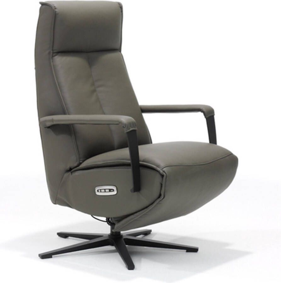 MeubelsExpert Relaxfauteuil antraciet met accu 70x83x113 cm echt leer