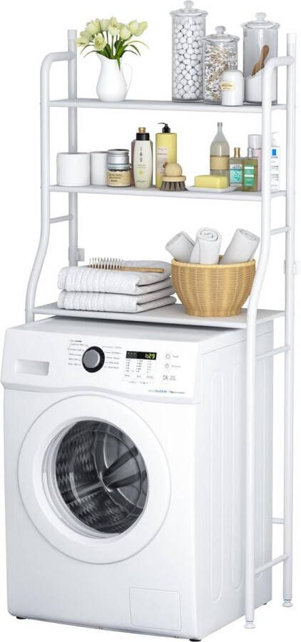 MeubelsvanJoep Wasmachine ombouw rek wit 157 x 68 x 26 cm Wasmachine rek met opbergruimte wit Wasmachine rek bovenlader wit Wasmachine rek voorlader wit- Toilet kast