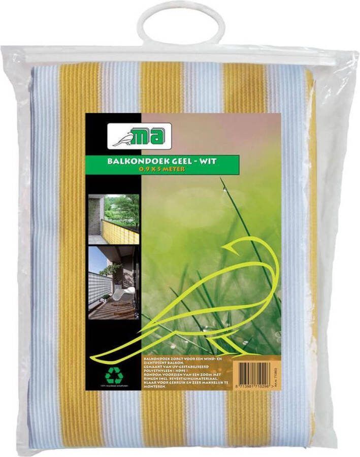 Meuwissen Agro Balkondoek Geel Wit 0.9 x 5 meter