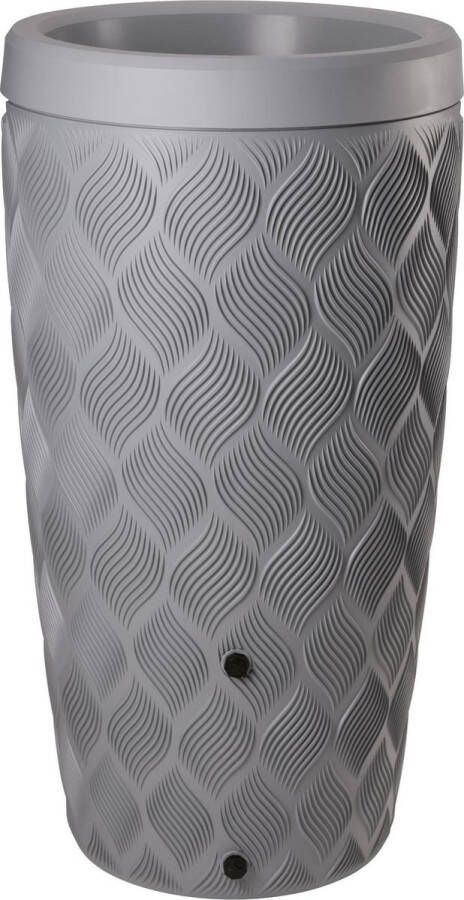 ThuisTuinieren.nl Wave Regenton 2-in-1 240 liter Zilver Ingebouwde Plantenbak Water Opvang