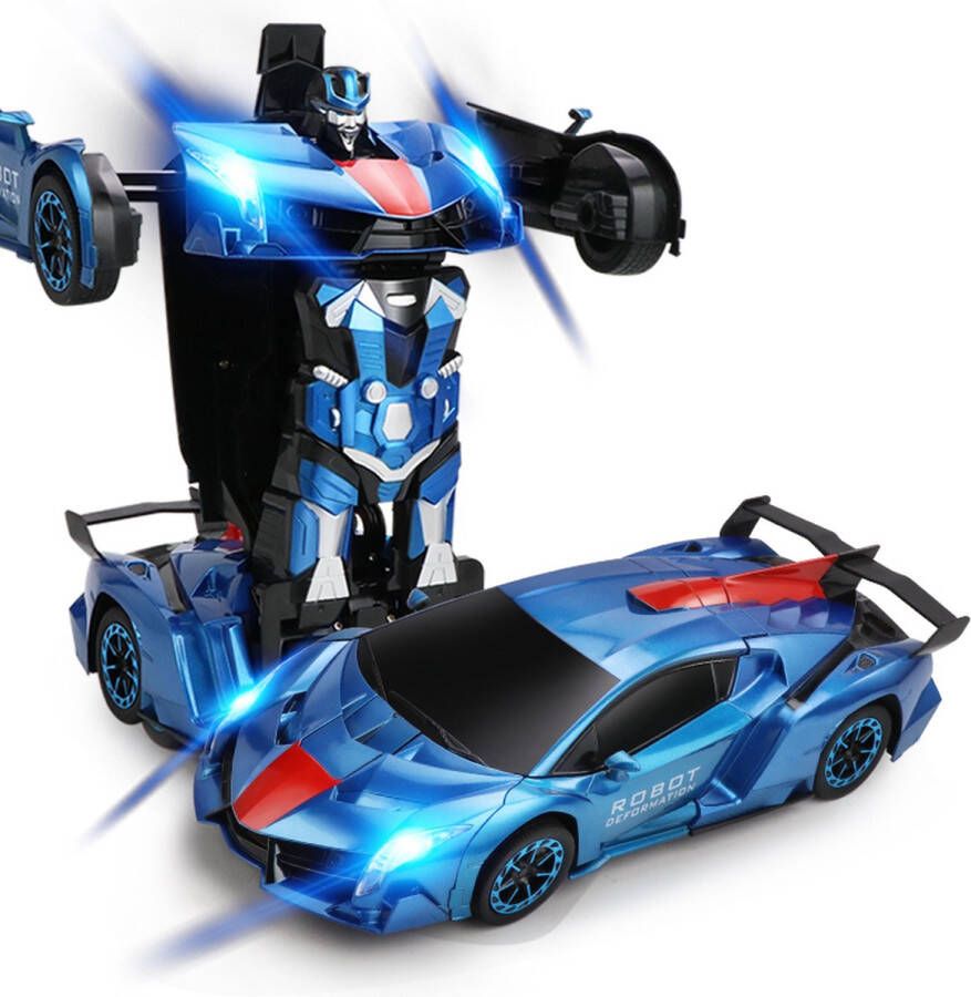 MEWAU 1:18 RC transformerende auto robot 2 in 1Afstand Bestuurbare Auto -Gebaar waarneming Speelgoed Auto Rood