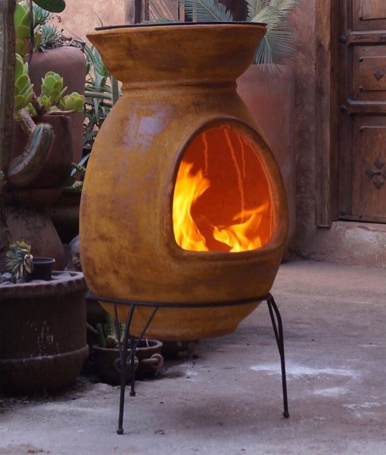 Mexico Trade Sol y Yo Sol-y-Yo Chimenea Mexicaanse terrashaard Barbecue XL (geel)