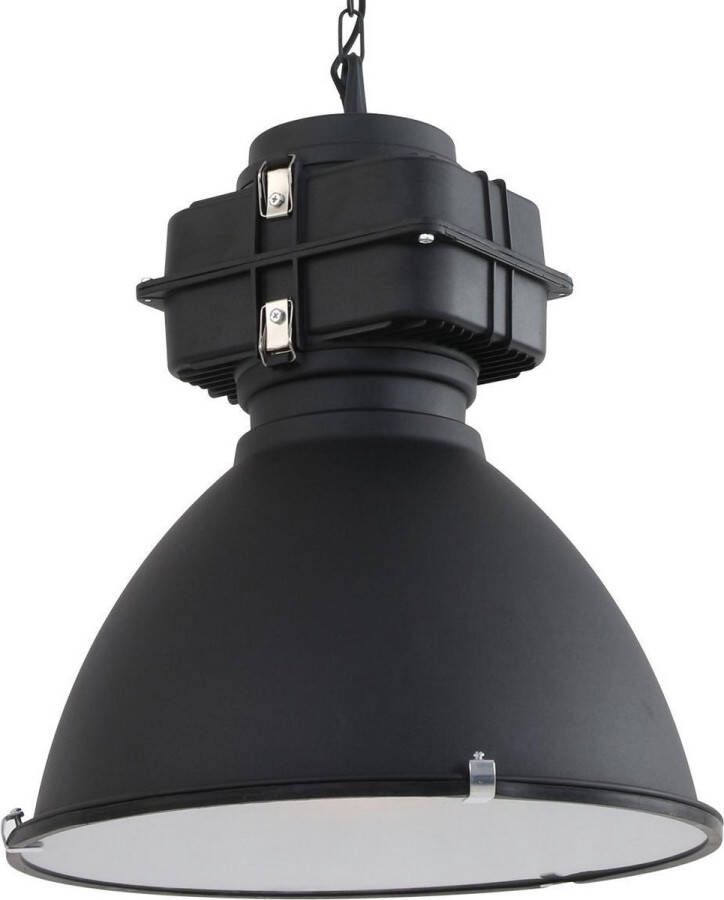 Mexlite Lighting Industriele Hanglamp glas 48cm Zwart