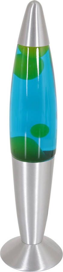 Mexlite Volcan lavalamp met gele lava 36 cm hoog 2700K 25W staal