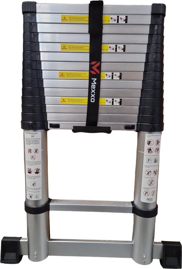 Mexxo Telescopische ladder – Telescoopladder aluminium – Maximale hoogte 4 40 meter – Telescoopladder met stabilisatiebalk –