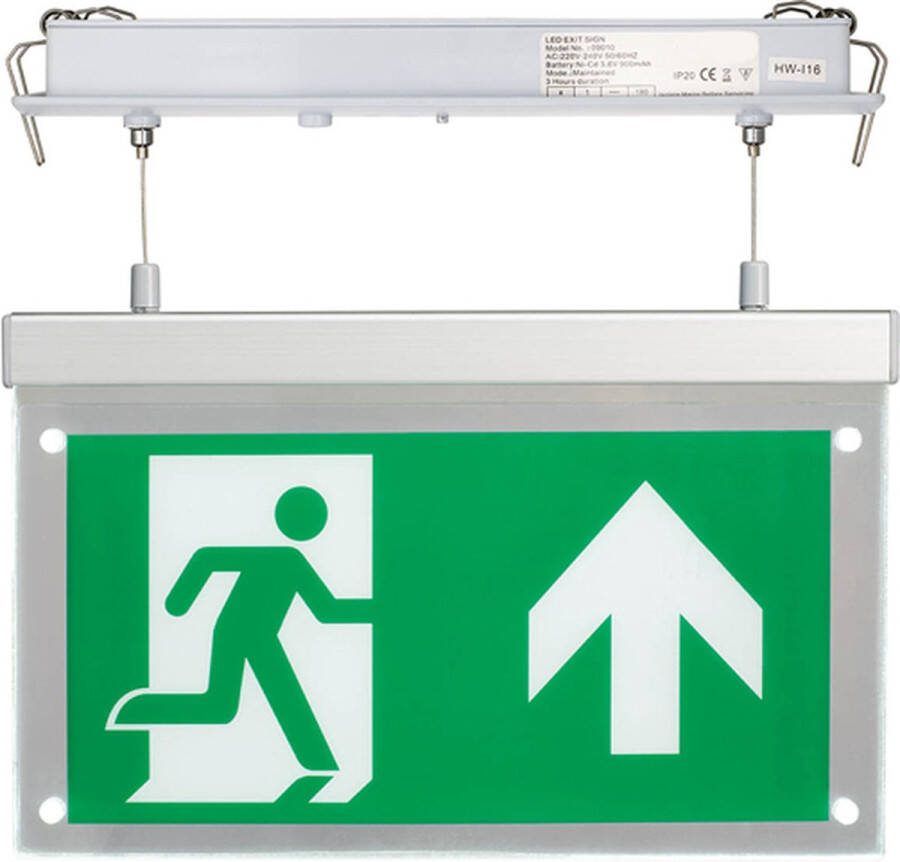 Mexxo Noodverlichting led Vluchtweg verlichting Dubbelzijdig zichtbaar in hoogte verstelbaar incl. pictogrammen
