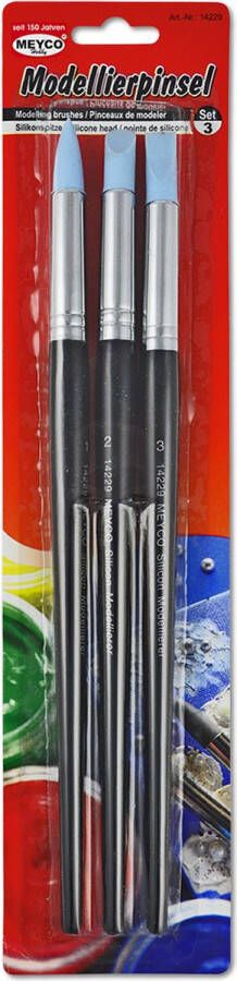 Meyco Hobby Meyco Siliconen Modeleer Penselen Set (Groot)